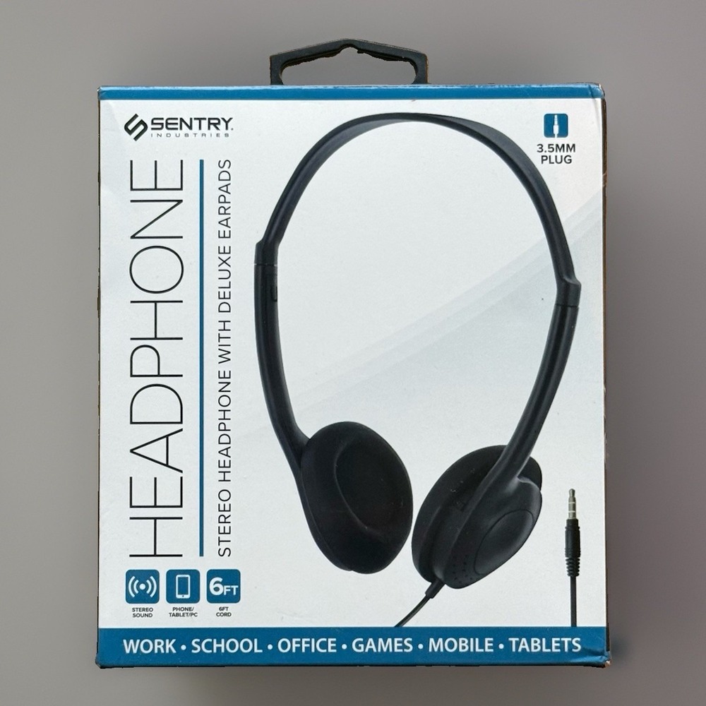 Sentry Rugged Headphone Over-Ear Midsize Basic 3.5mm School Flexible HS417 NEW